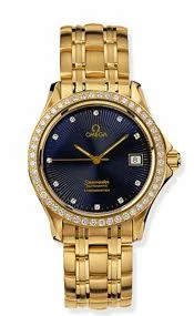 Omega Seamaster 120M Automatic 36.25 Yellow Gold / Diamond / Blue 2105.45.00 (21054500)